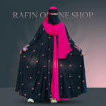 রোজ এমব্রয়ডারি আলাদা কটি বোরকা-2