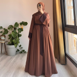 প্রিমিয়াম দুবাই চেরী কাপড়ের হাতা কন্ট্রাস্ট বোরকা