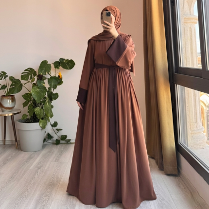 প্রিমিয়াম দুবাই চেরী কাপড়ের হাতা কন্ট্রাস্ট বোরকা