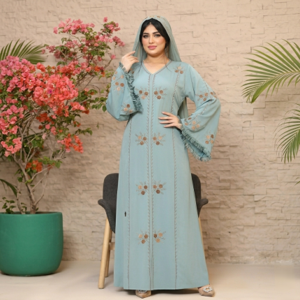 দুবাই চেরী কাপড়ের এমব্রয়ডারি কাজ করা বোরকা