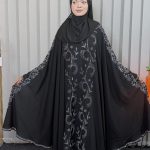 দুবাই চেরী কাপড়ে আলাদা কটির স্টোন বোরকা v-3