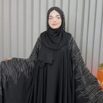 দুবাই চেরী কাপড়ে আলাদা কটির স্টোন বোরকা v-2