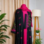 রোজ এমব্রয়ডারি আলাদা কটি বোরকা - Image 3