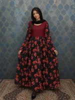 দুবাই চেরী কাপরের ডিজিটাল প্রিন্ট বোরকা - Image 3