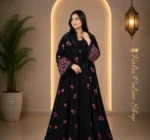 রোজ এমব্রয়ডারি আলাদা কটি বোরকা - Image 4