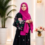 বাটারফ্লাই এমব্রয়ডারি আলাদা কটি বোরকা