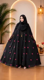 নকশী এমব্রয়ডারি আলাদা কটি বোরকা - Image 3
