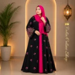 রোজ এমব্রয়ডারি আলাদা কটি বোরকা - Image 2